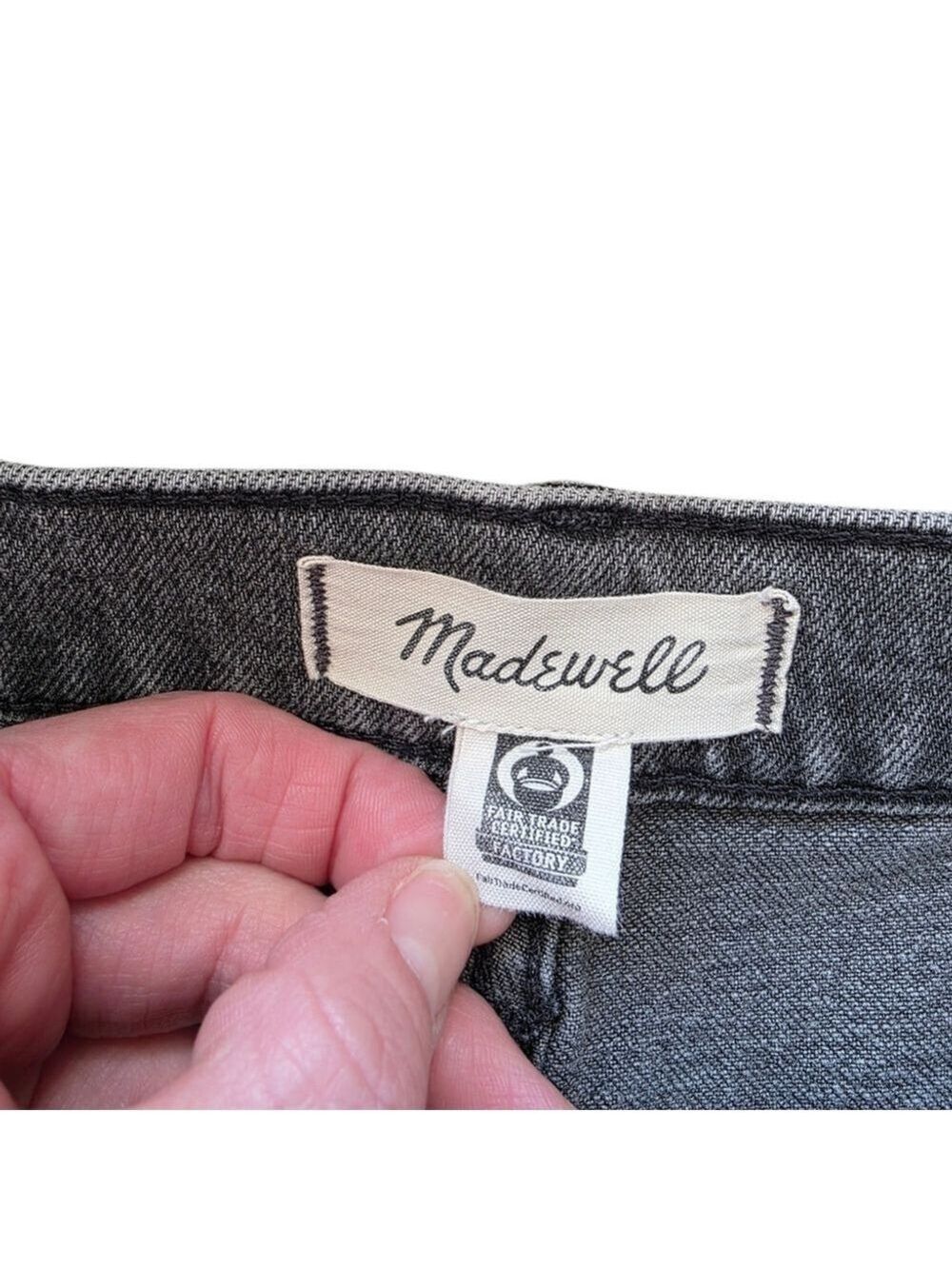 Madewell High Rise Black Distressed Straight Leg Jeans The Perfect Vintage Jean - Picture 10 of 13